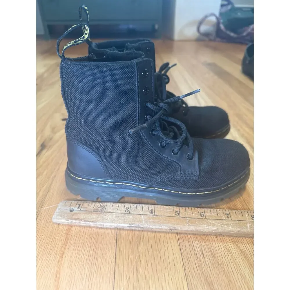 Dr. Martens Combs Lace-Up Combat Blk Boots US Little Kid 1
